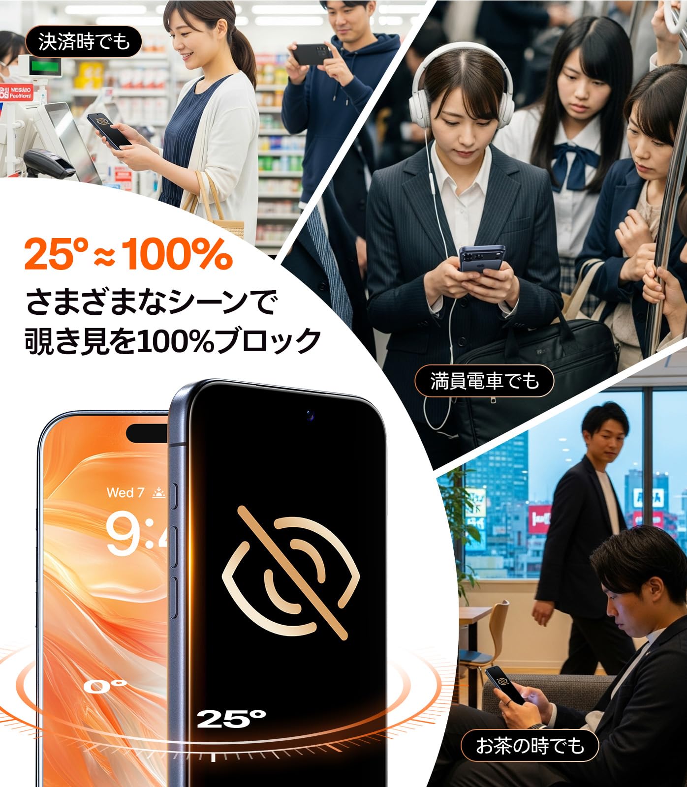 Amazon | TORRAS For iPhone 16e /14/13 Pro/13 ガラスフィルム 覗き見