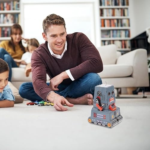 Miniatura 5 de Juguete mecánico retro de hojalata mecánica, figura coleccionable para decoración de estantes de mesa, accesorios de fotografía, regalo único para