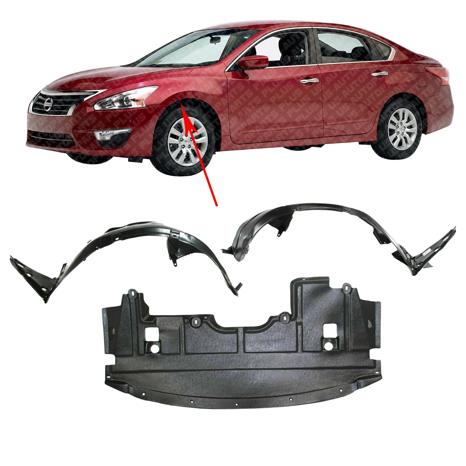 Amazon.com: US AUTO PARTS PLUS New Front Fender Liner Left