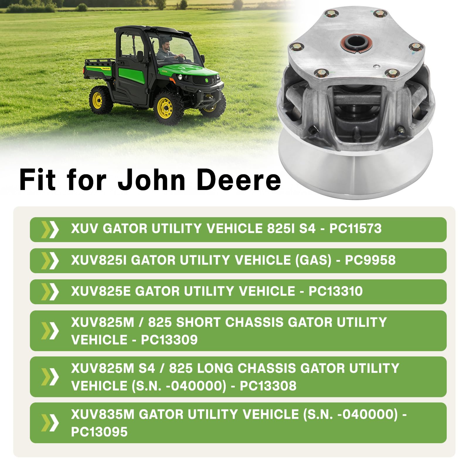 Frizione primaria AUC14491 AM146794 per John Deere Gator 4X4, XUV825i XUV825E XUV825M XUV835M Gator Utility Vehicle
