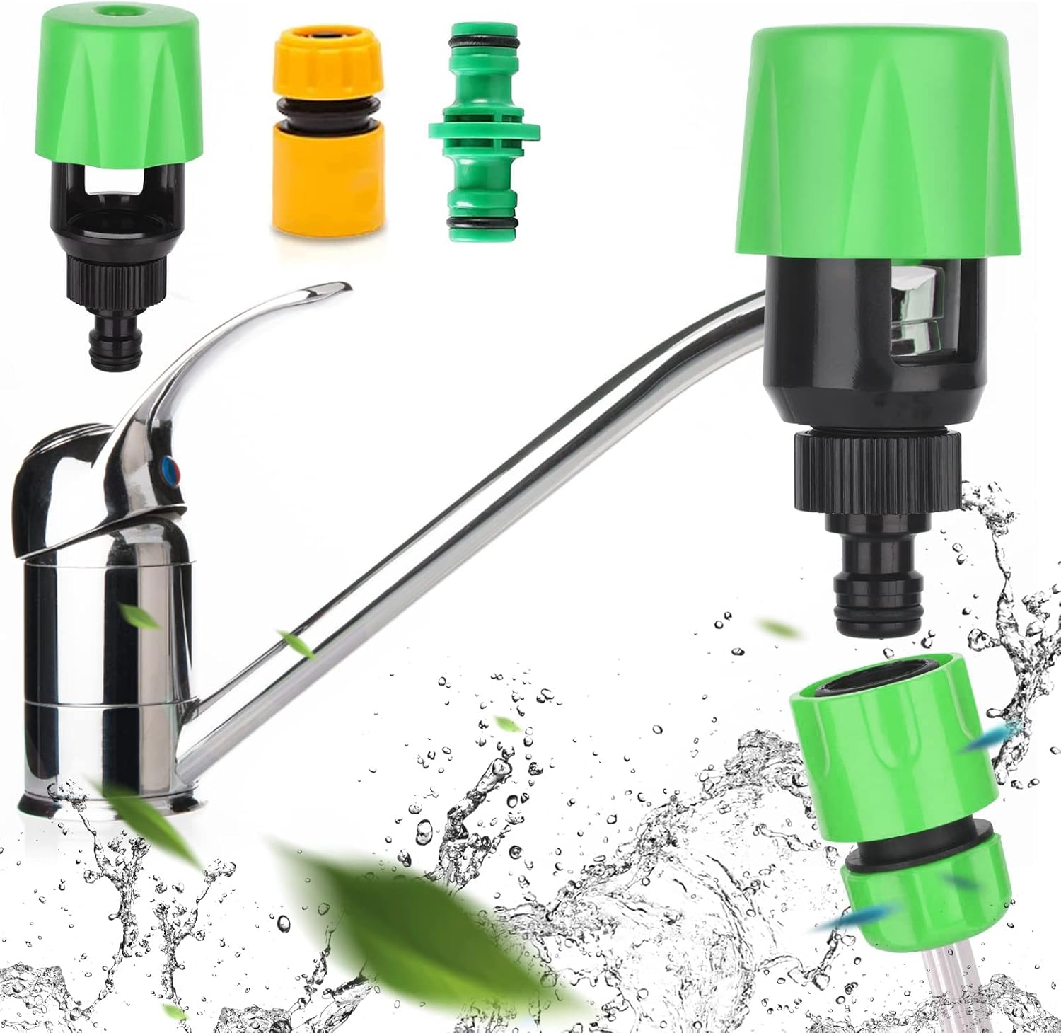 JOHUFY Hose Tap Connector,Universal Water Tap to Garden Hose Pipe