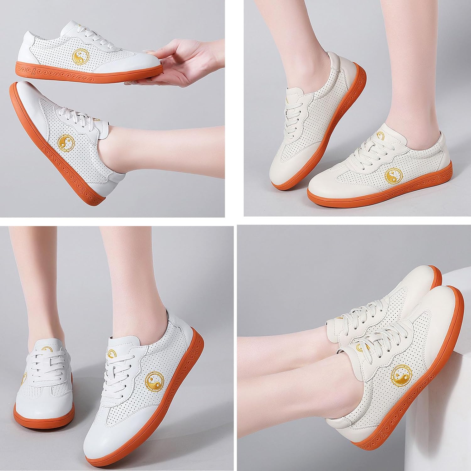 Men Women Boxing Taekwondo Shoes,Tai chi Shoes Soft Sole Martial Arts Shoes for Tai chi Kung Fu Exercise Training(Size:44EU(27cm),Color:Beige)