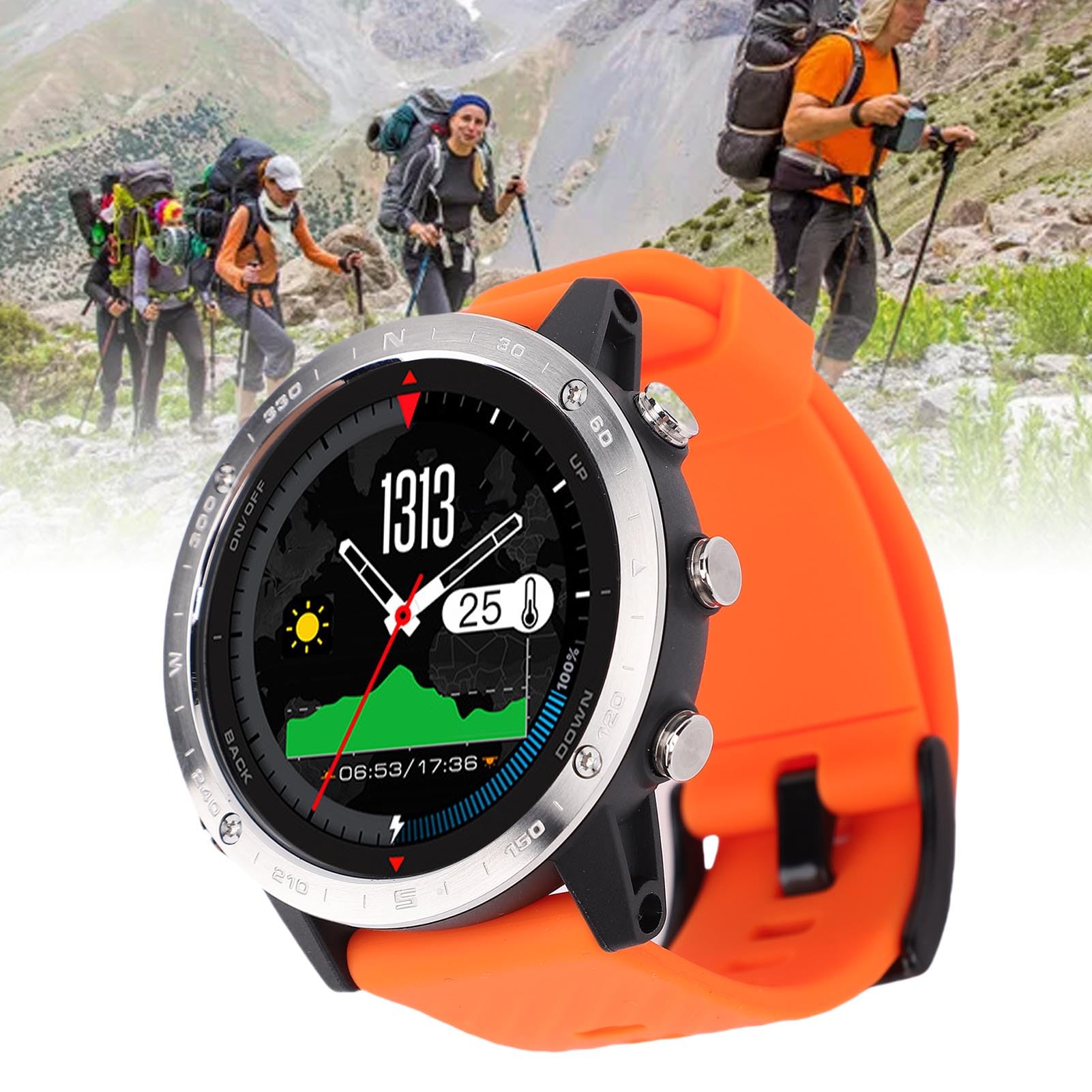 Smartwatch a Lunga Durata della Batteria per Uomo, Schermo da 1,3 Pollici, Orologio in Silicone Impermeabile per Immersione e Corsa