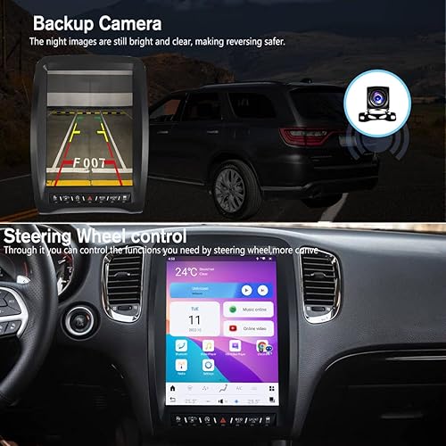 Miniatura 4 de Reemplazo de unidad principal de radio de coche Android para Dodge Durango 2014-2021 pantalla táctil completa con carplay inalámbrico y unidad