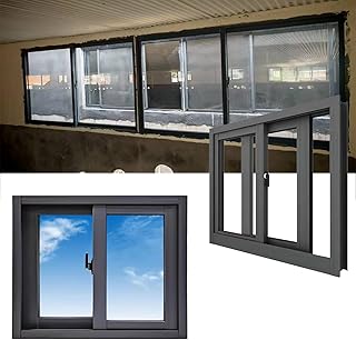 Shed Sliding Windows 12x18 18x27 32x16 32x22" Horizontal Basement Slider Window Replacement Houses Windows with Tempered Glass and Fiberglass Screen Storm for Outdoor Showers(Black,28x10")