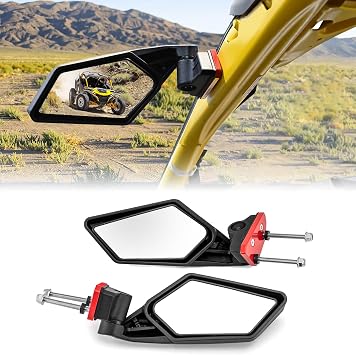 WeiSen UTV Mirrors with 180 Angle Adjustment, Rear View Side Mirrors Compatible with Can Am Maverick R Max All Models 2024-2025