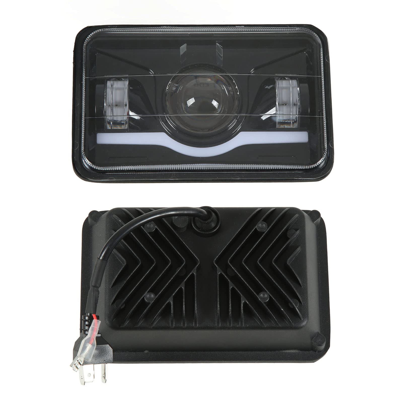 Tbest Faro a LED Quadrato Faro Anteriore a LED 100W 6000K Luce di Marcia Antiriflesso Segnale di Svolta Abbaglianti per ATV SUV Camion Veicolo Costruzione