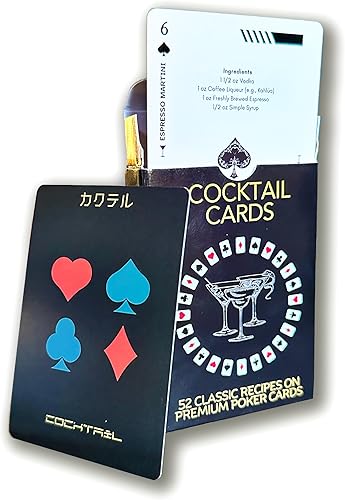 Miniatura 3 de The Bartender's Deck cartas de póquer y cóctel  Cartas de juego de cubierta completa  52 recetas de cócteles con métodos paso a paso y lista de