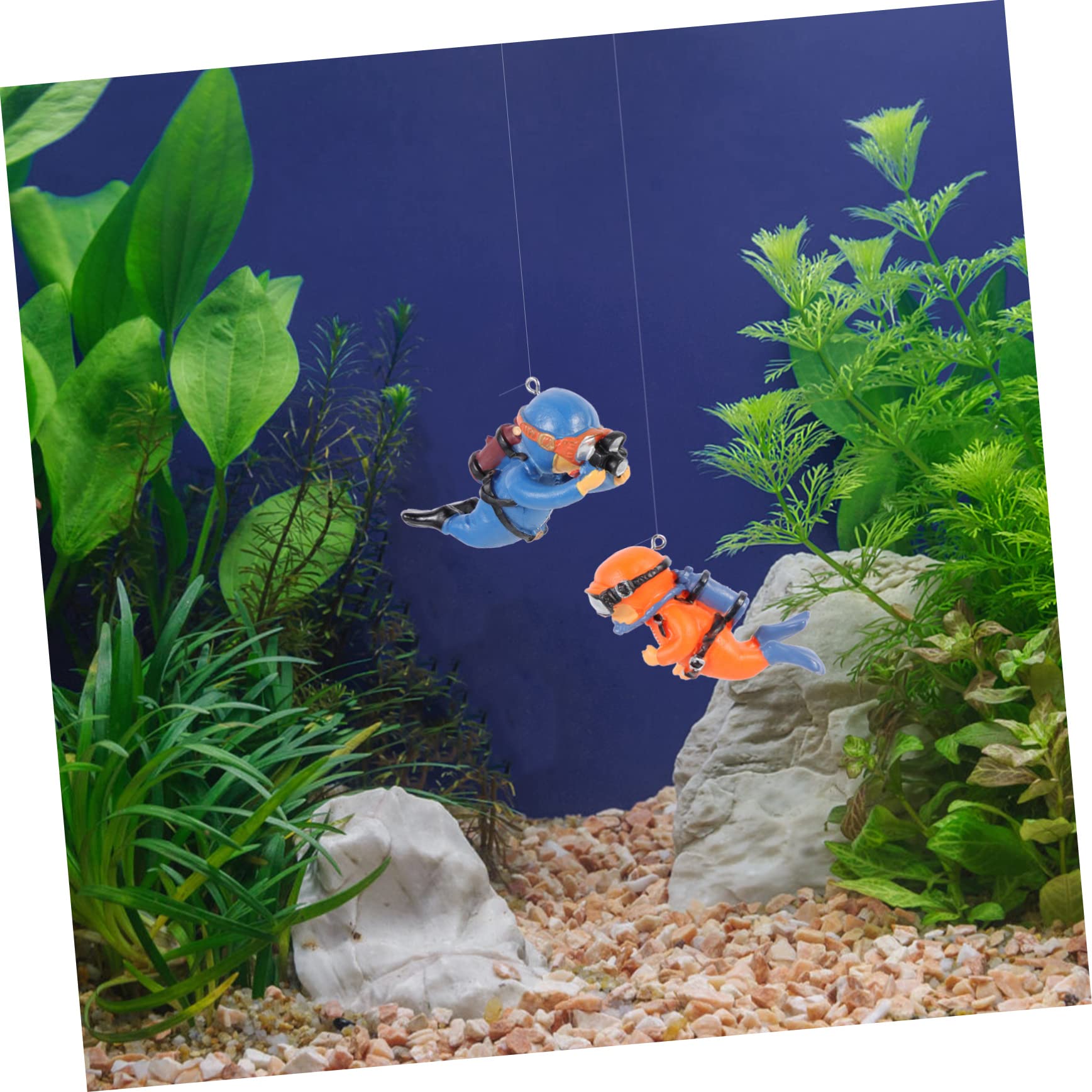Happyyami 10 Pièces Aquarium De Plongeur Décor D'aquarium Aquarium Orner Ornement D'aquarium Figurine De Plongeur Accessoires De Jeu Décorations D'aquarium Coffre Trésor Délicat Résine