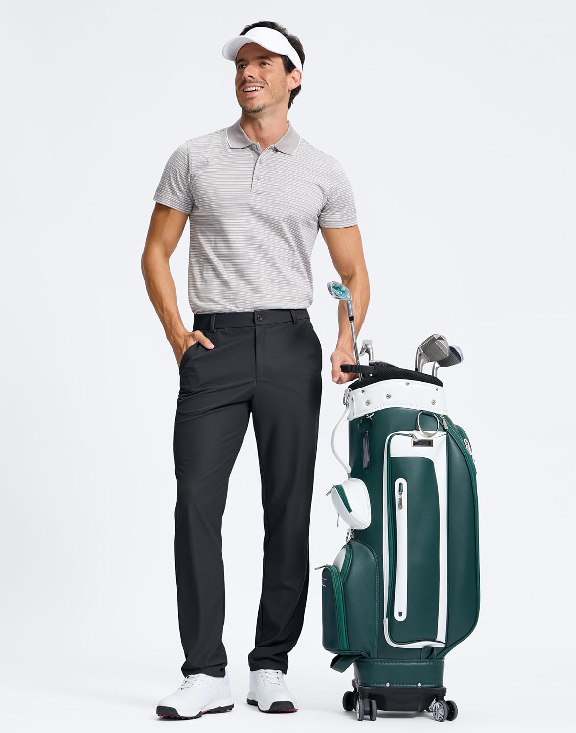 Pudolla Men's Golf Pants 30"/32"/34" Comfy Stretch Dress Work Pants Lightweight Quick Dry Casual Slacks Trousers with Pockets - Image 7