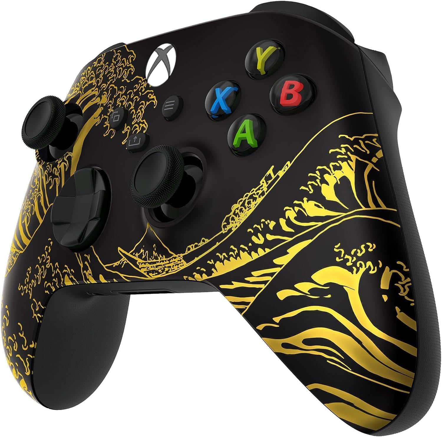 Custom Controllerzz Mando inalámbrico para Microsoft Xbox Series X/S y Xbox One, tacto suave al tacto, controlador personalizado de la serie X/S (X/S Golden Waves)
