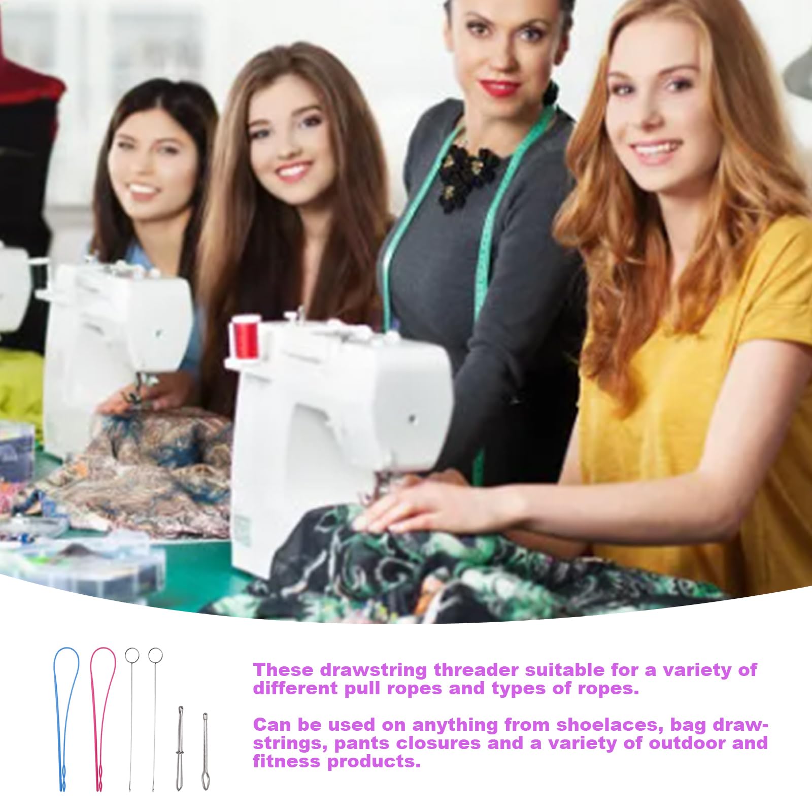 8-teiliges Seileinfädler-Set – 2 Designs Für Hoodies, Hosen & Mäntel | Edelstahl-Bodkin Werkzeuge