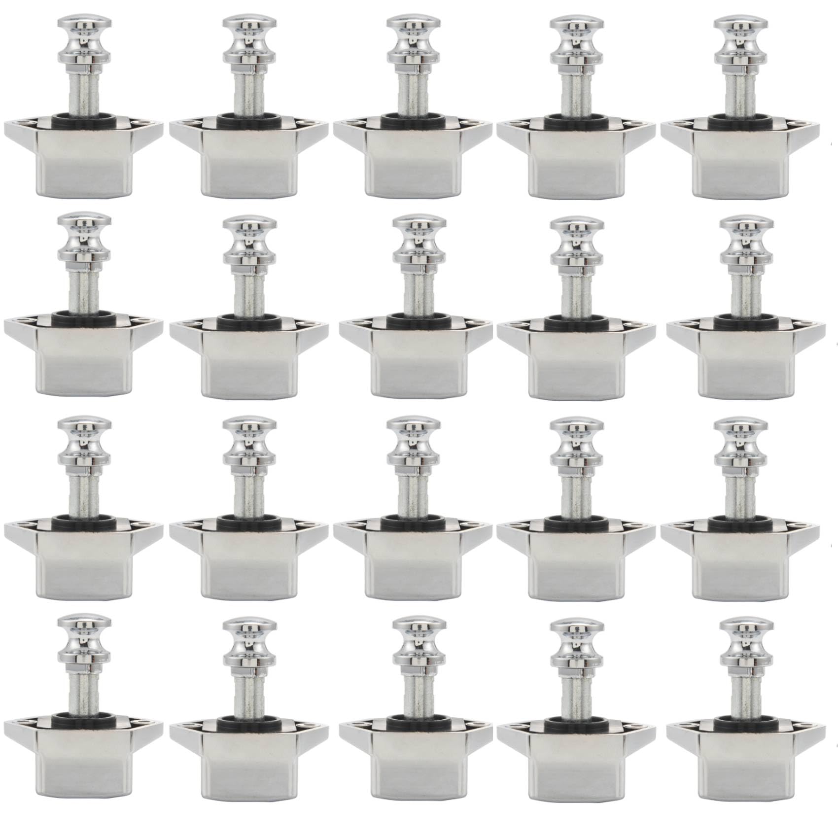 20 Set Bouton-Poussoir Serrure Sans Clé Loquet Armoire Caravane Serrure pour RV Tiroir Armoire Portes ÉPaisseur 15-27mm