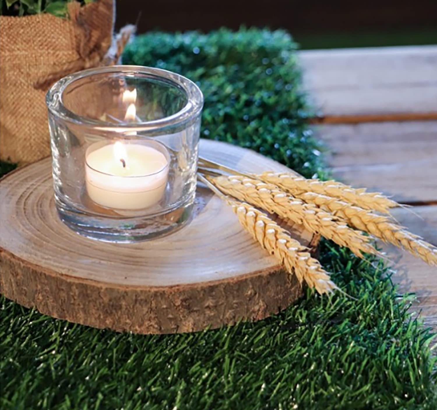 Naturbelassene Holzscheibe Baumscheibe DIY Deko Basteln Hochzeit Ø 12-38 cm Holz Weihnachten (38 cm - 8 Stück)