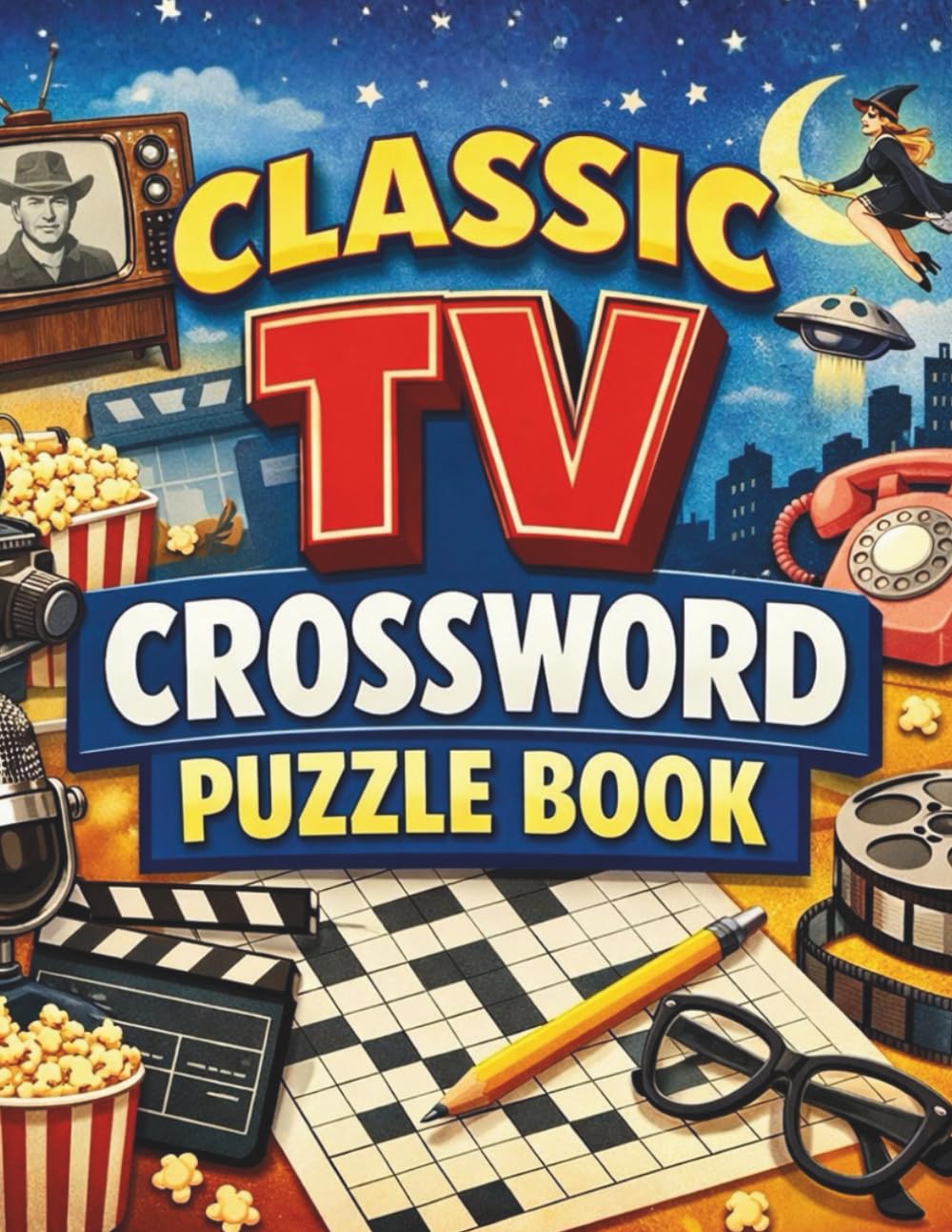 Classic TV Crossword Puzzle Book: Nostalgic Puzzles Inspired by Classic TV (1950s–1990s)