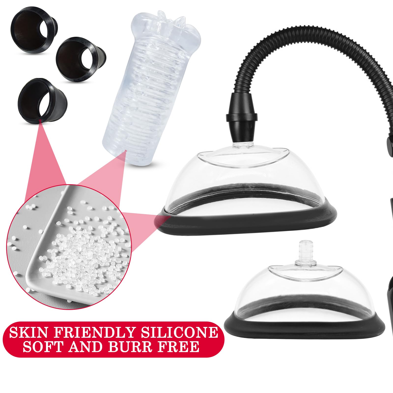 Multifonction Pompe à Pénis avec Pompe à Vide Clitoris, Suceurs pour Mamelon, Pompes Jouet sexuel pour Homme Femme Couples, Masturbateurs masculins Sextoyse Couple Plaisir