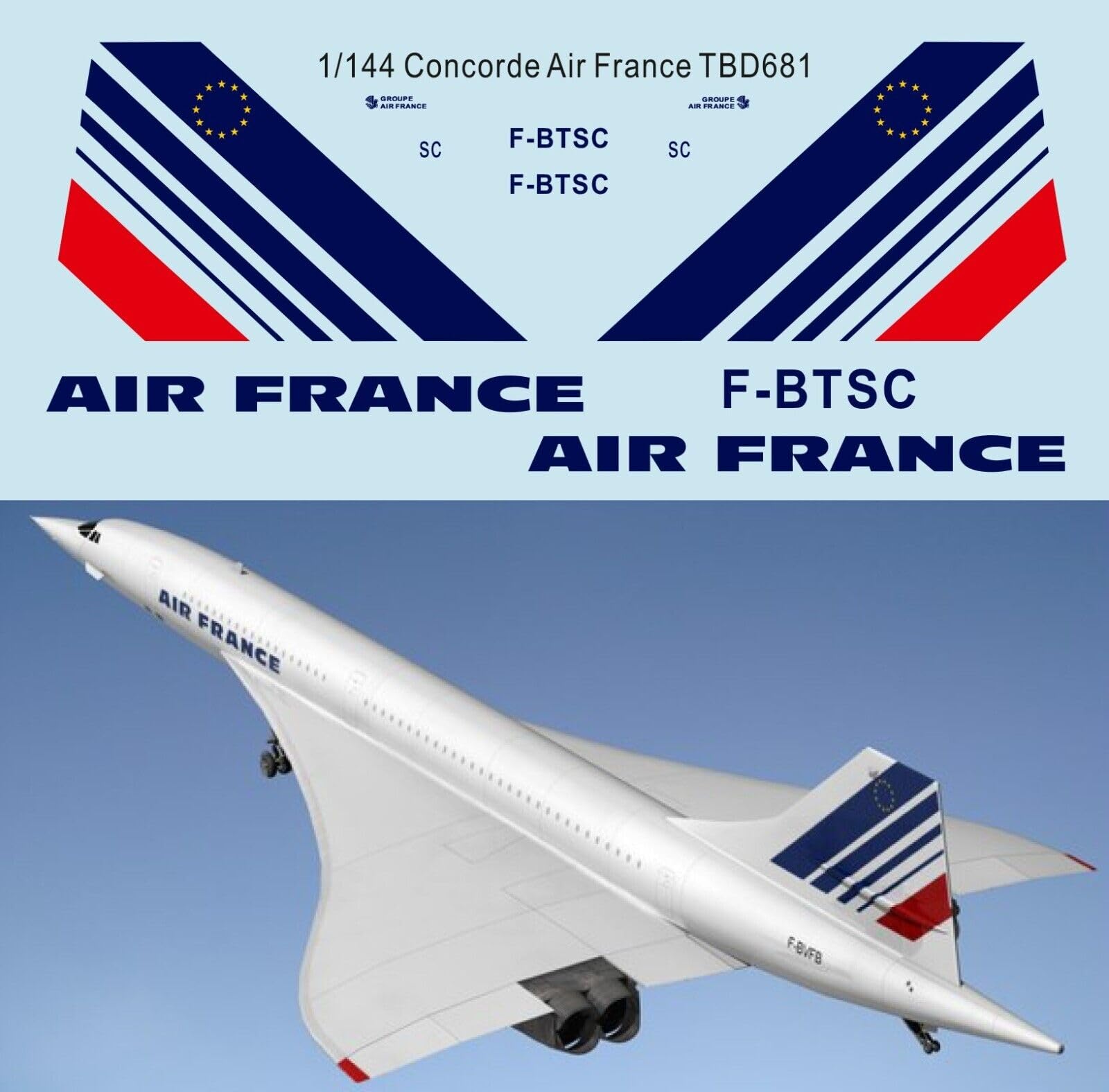 Amazon.co.jp: デカール 水デカール 1/144 Decals for Concorde Air