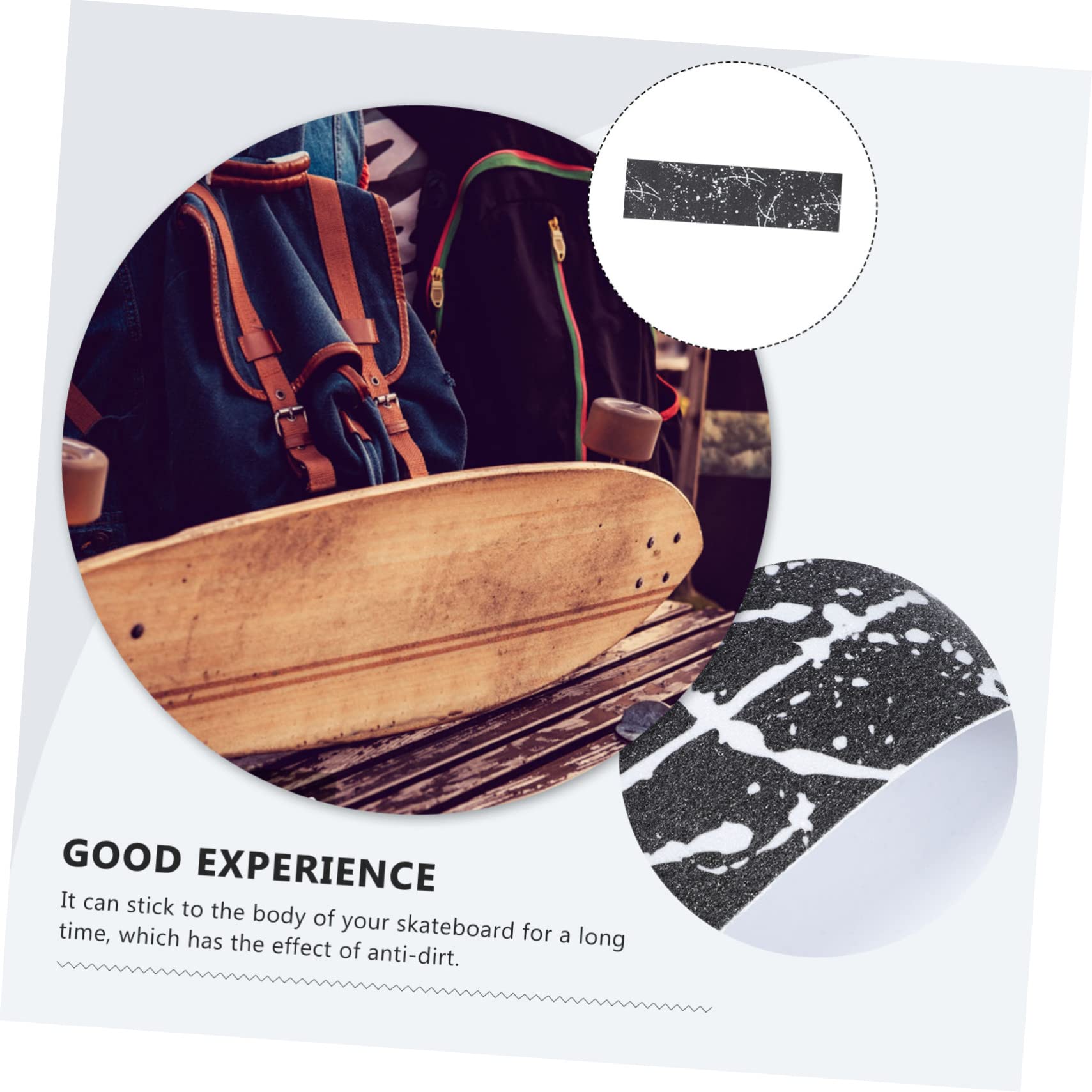 UKCOCO Frosted Grip Tape Do Skateboardu Klej Dekoracyjna Taśma Grip Do Hulajnogi i Longboardu Łatwy Montaż i Demontaż Czarno Biała