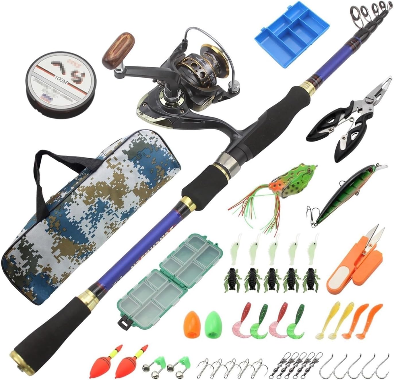 Fishing Rod Kit Fishing Rod and Reel Combination, Carbon