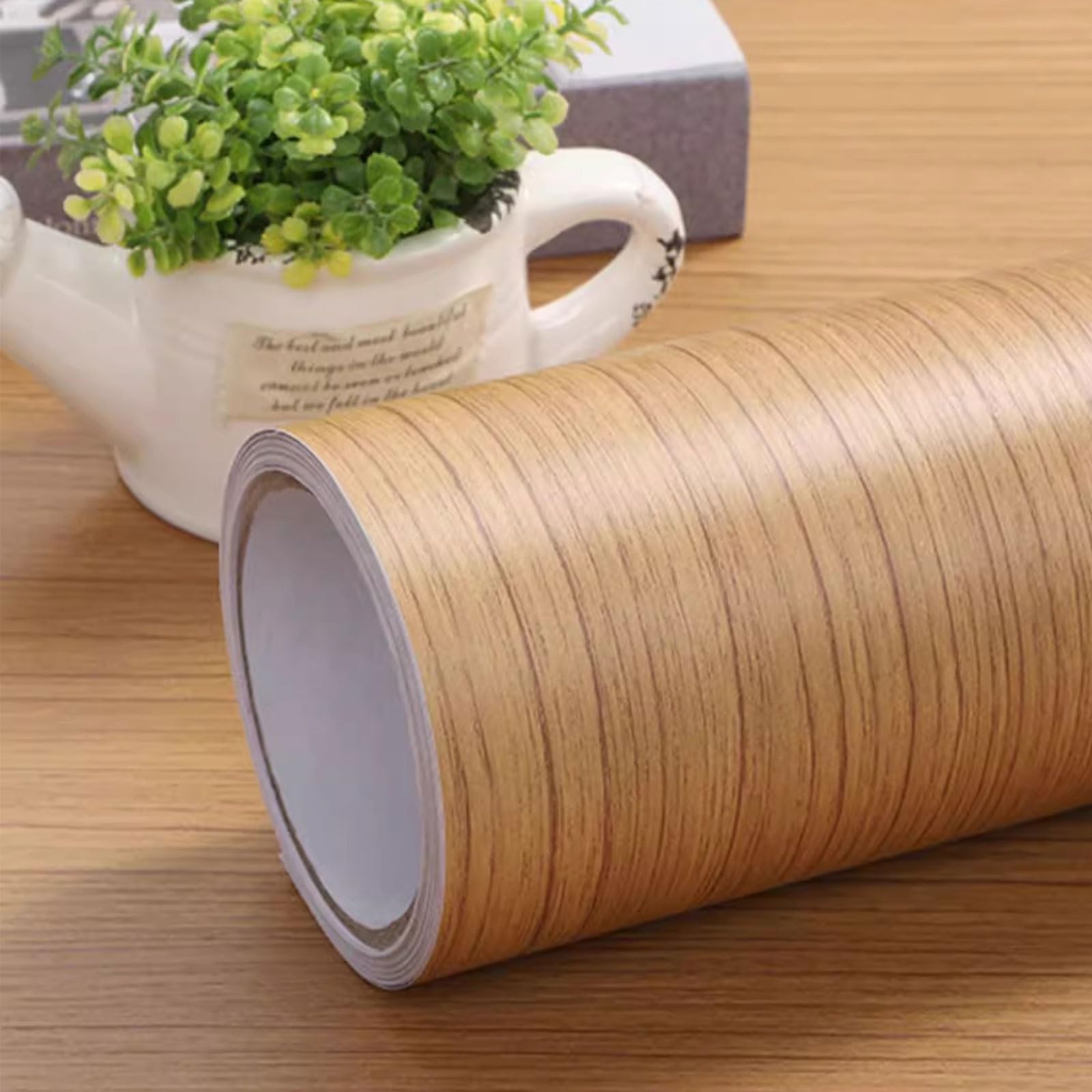 Samoprzylepna tapeta imitująca drewno Wodoodporna samoprzylepna folia PVC o wyglądzie drewna wielokolorowa ściana meblowa o wielu rozmiarach(Tisch Folie 007,60W x 500L cm)