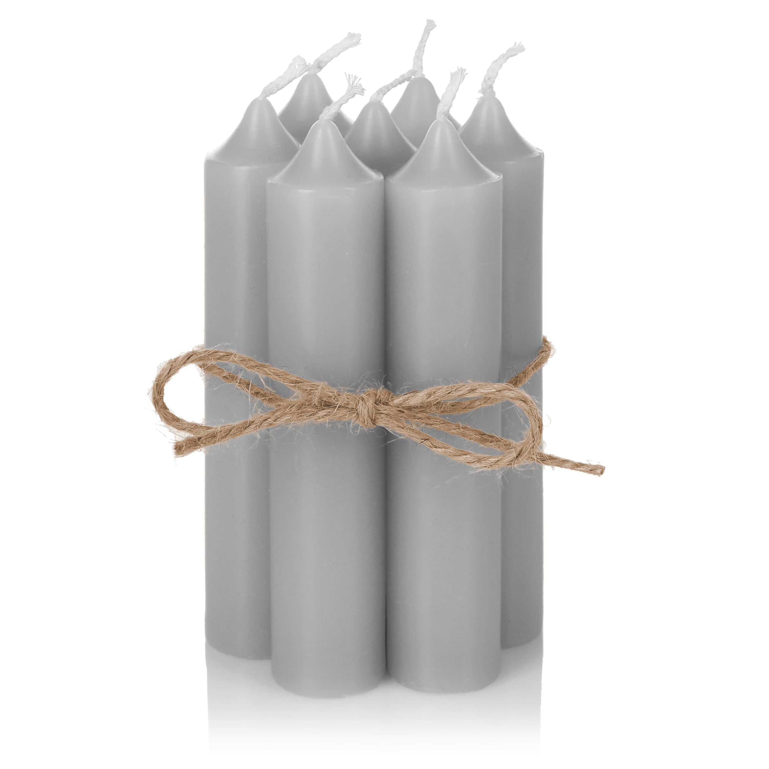 Nordstern Juego de 6 velas pequeñas para candelabros, corona de Adviento o como vela de árbol, decoración de mesa ideal para bodas o Navidad, 11 x 2,2 cm (gris)