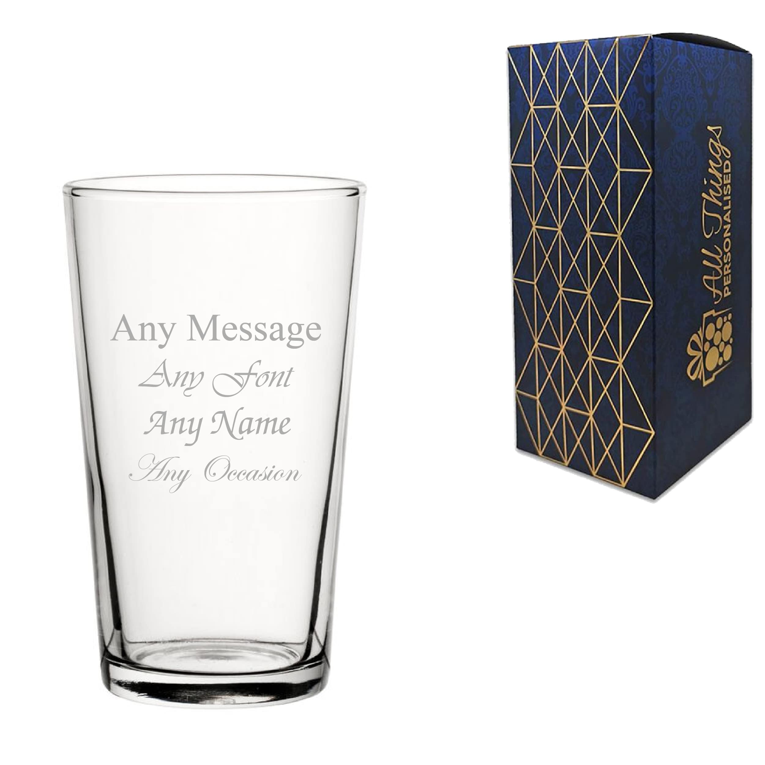 Vaso de hiball cónico personalizado grabado de 10 onzas/295 ml, cualquier mensaje para cualquier ocasión, como cumpleaños, bodas, Navidad, Pascua, graduación, grabado en el Reino Unido