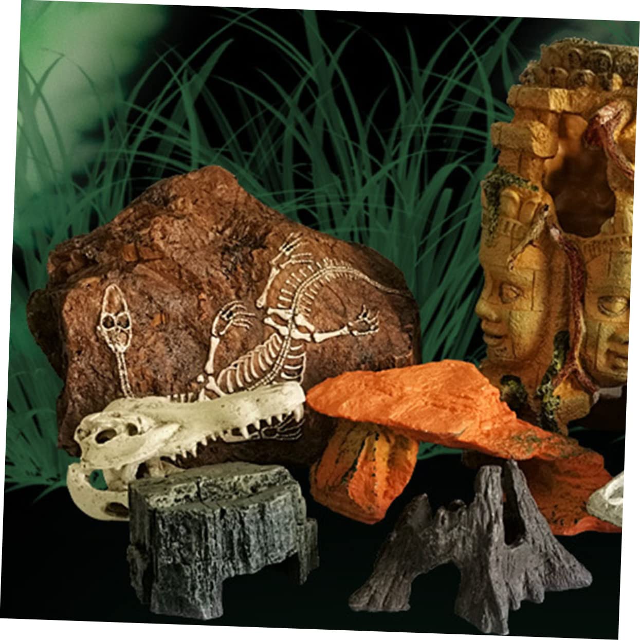 Toddmomy 1 Pièce Décoration Aquarium Crâne Artificiel Résine pour Paysage Aquatique Ornement Sculptée pour Cacher de Aquarium
