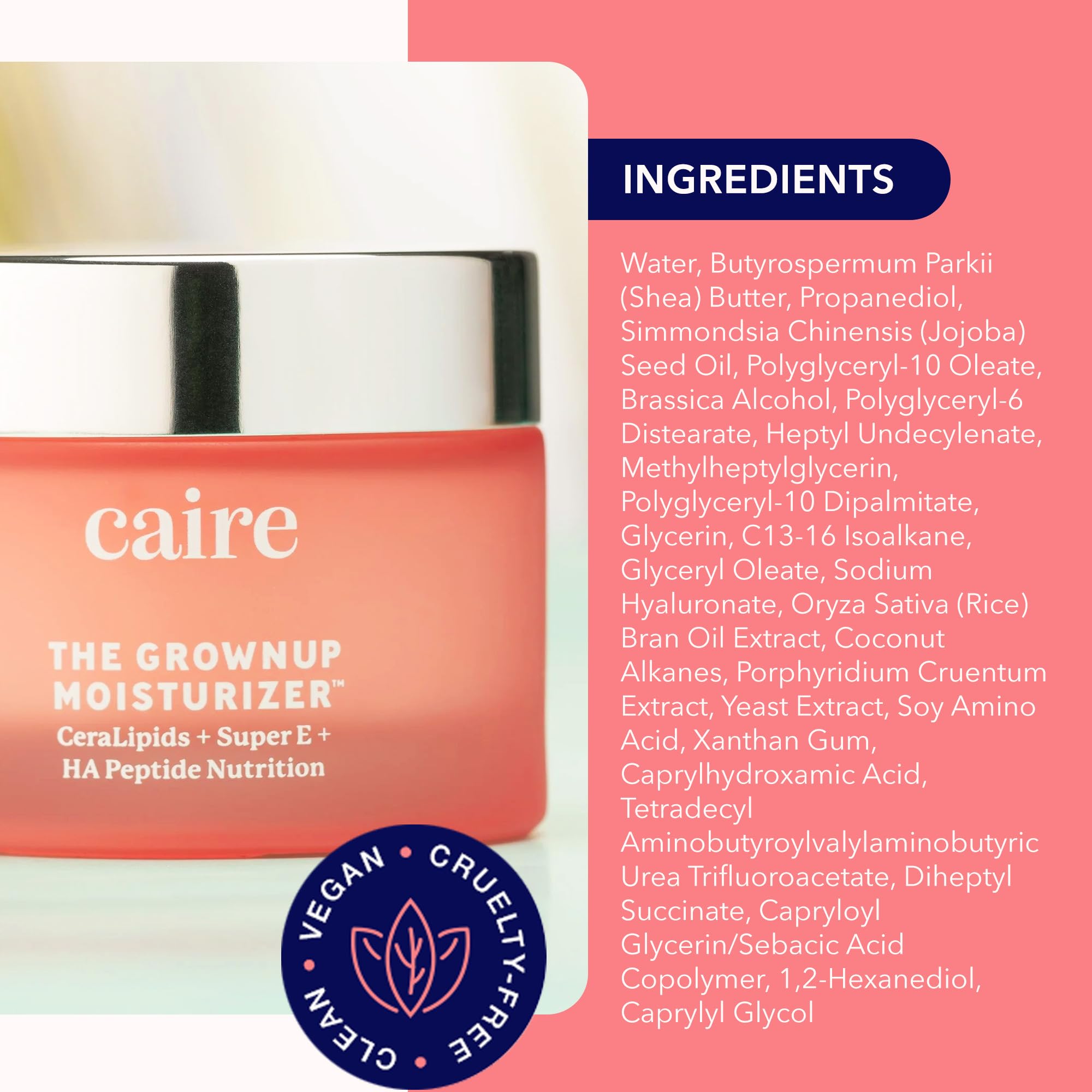 The Grownup Pro-Aging Moisturizer Advanced Hyaluronic Acid Peptide Natural Ceramide Lipid Replenishing Moisturizer. Lucha contra las arrugas, generación de colágeno (0.5 fl oz) 5