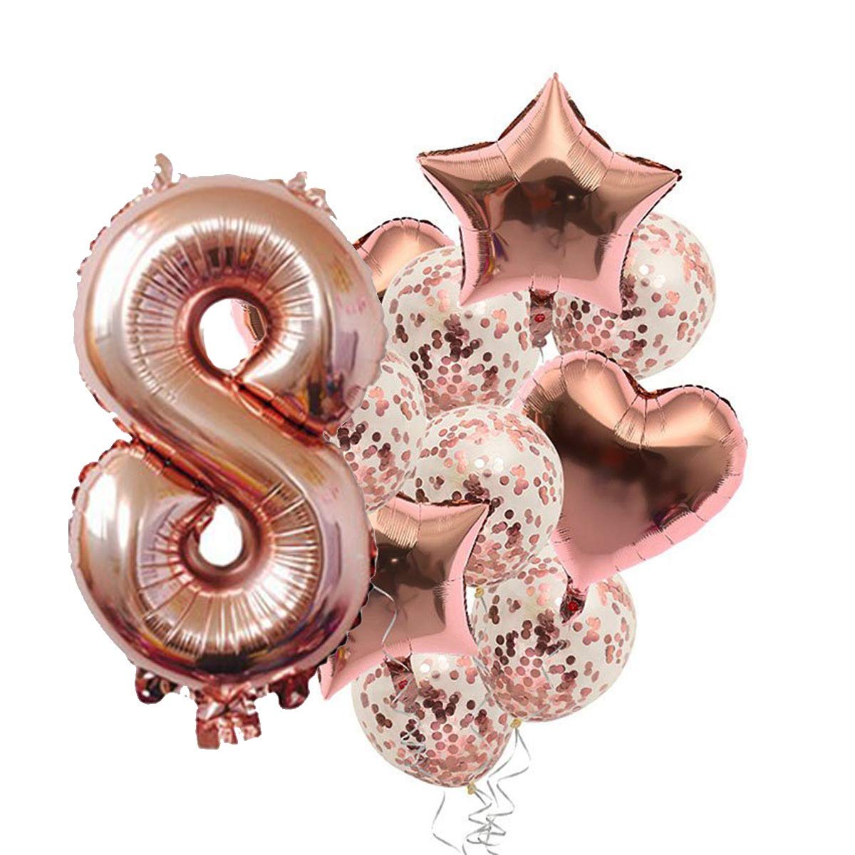 One Size · 8 Year 10 Pcs Balloon Set Rose Gold