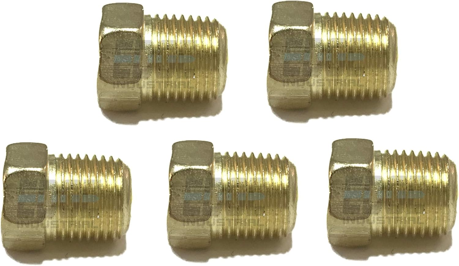 Brass Solid Head HEX Plug 1/8" Male NPT MNPT Fuel/AIR/Water/Oil/Gas WOG (Qty 010)