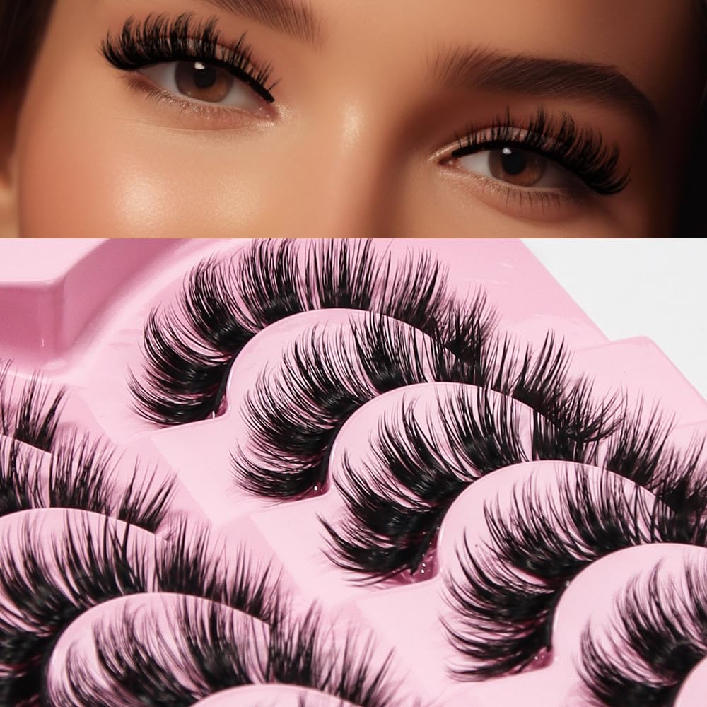 AKARA Ciglia finte Naturali 7 Coppie 3D Volume Russo False Mink
