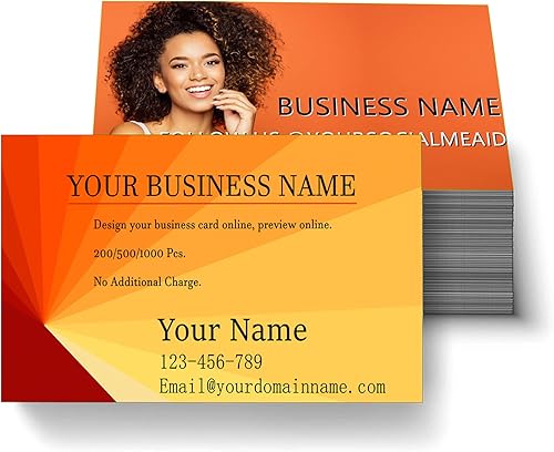 Miniatura 9 de Tarjetas de visita personalizables con logotipo, 500 tarjetas de visita personalizadas de doble cara, tarjetas de visita profesionales de 3.5 x 2