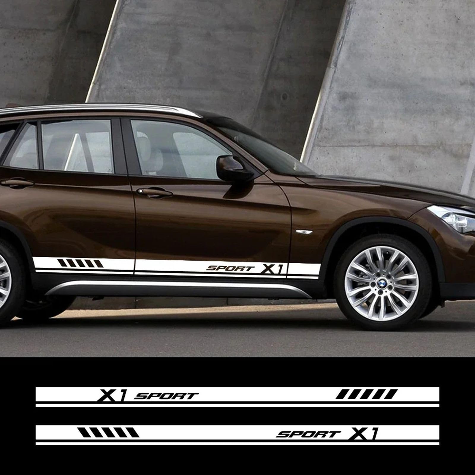 AENQNVK Auto-Seitenschweller Aufkleber Für BMW X1 - Vinyl Folie Tuning Zubehör