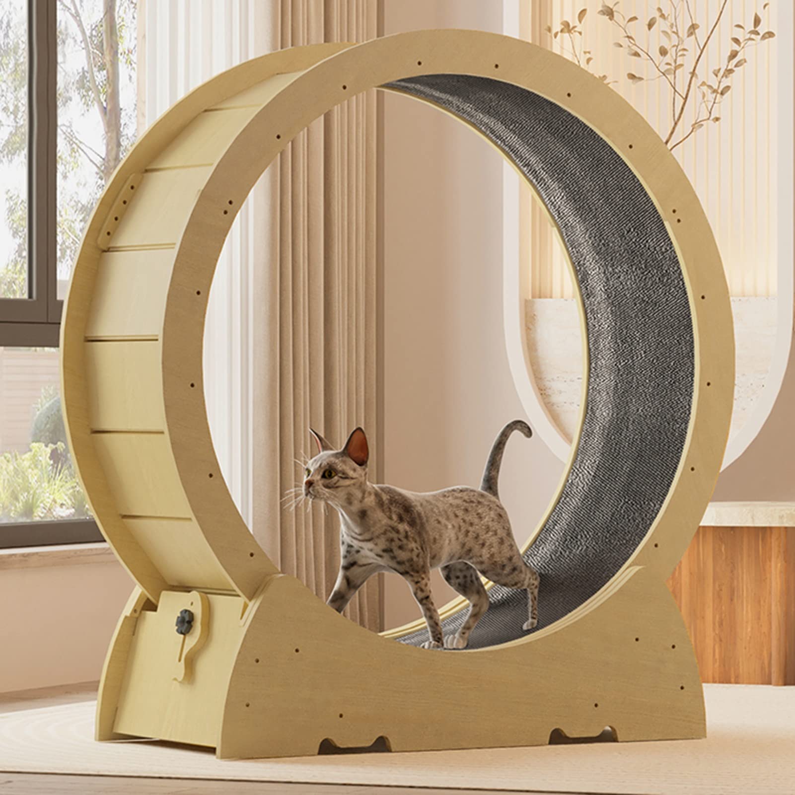 Amazon | キャットホイール 優雅なデザインの木の猫のエクササイズ  