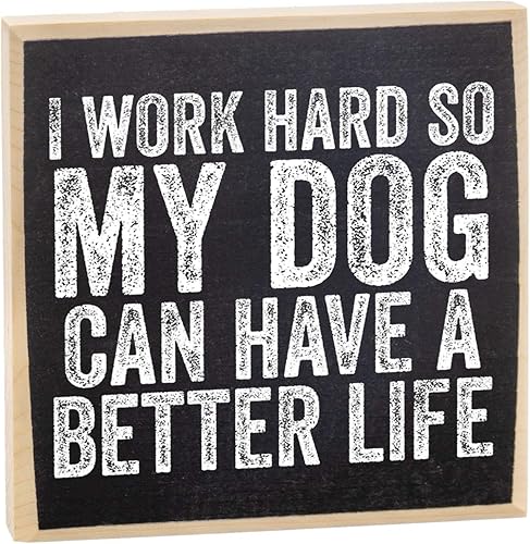 Miniatura 1 de I Work Hard So My Dog Can Have a Better Life - Decoraciones de oficina para el trabajo - Letrero de madera - Letreros pequeños con refranes -