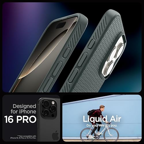 Vista 95 de Spigen Liquid Air - Funda diseñada para iPhone 13 Pro Max (2021), color negro mate