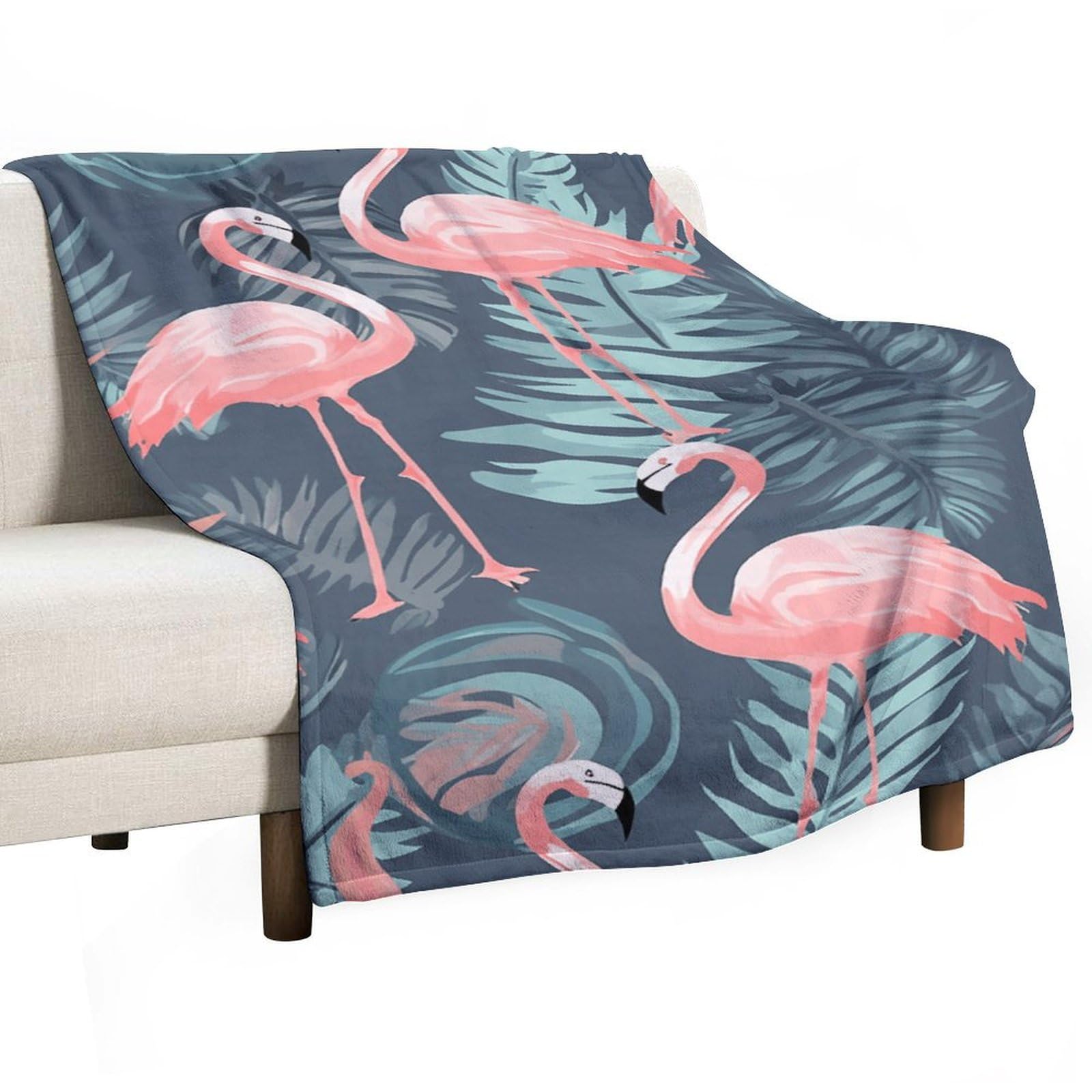 Grande couverture polaire épaisse en flanelle rose au fini velours unique