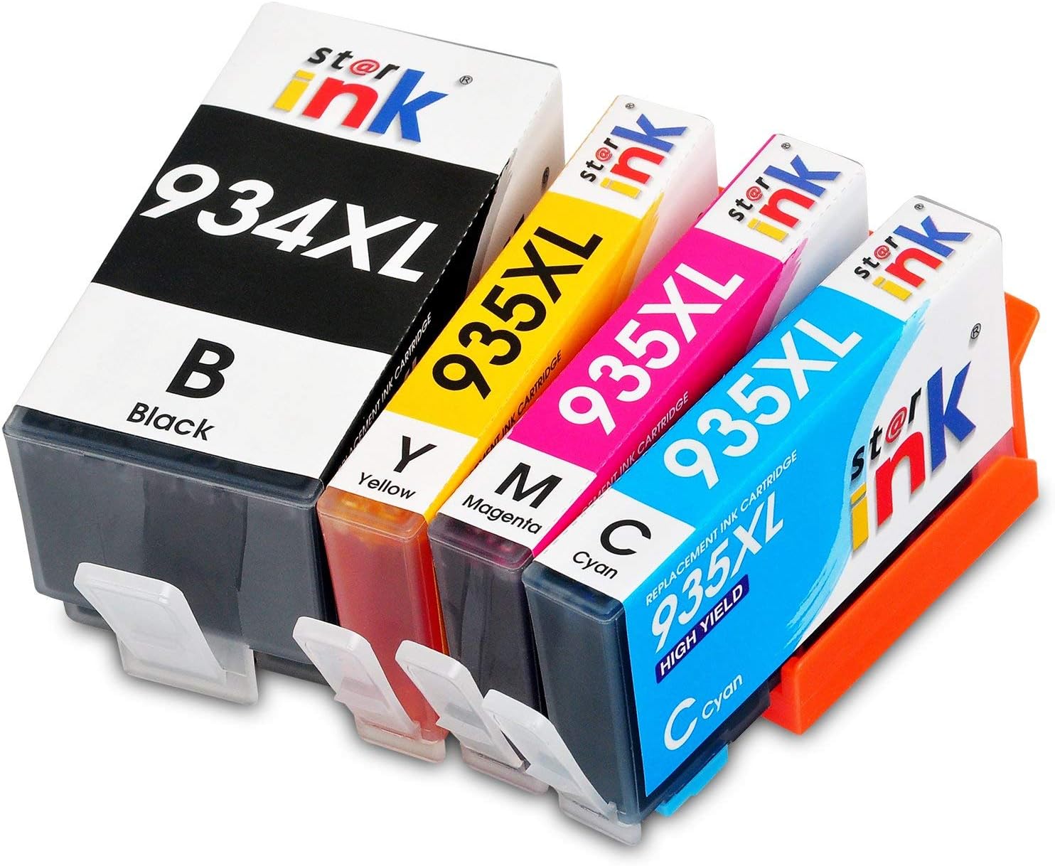 Starink Comaptible Ink Cartridge Replacement for 934XL 935XL Work with Officejet 6220 6812 6815 6820 6822 6825 6230 6830 6835 Printers 4 Pack (1 Black 1 Cyan 1 Magenta 1 Yellow)