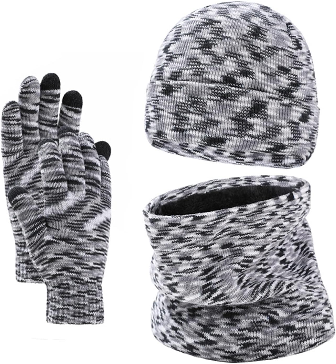 Conjunto de invierno de gorro bufanda y guantes de punto para deporte exterior