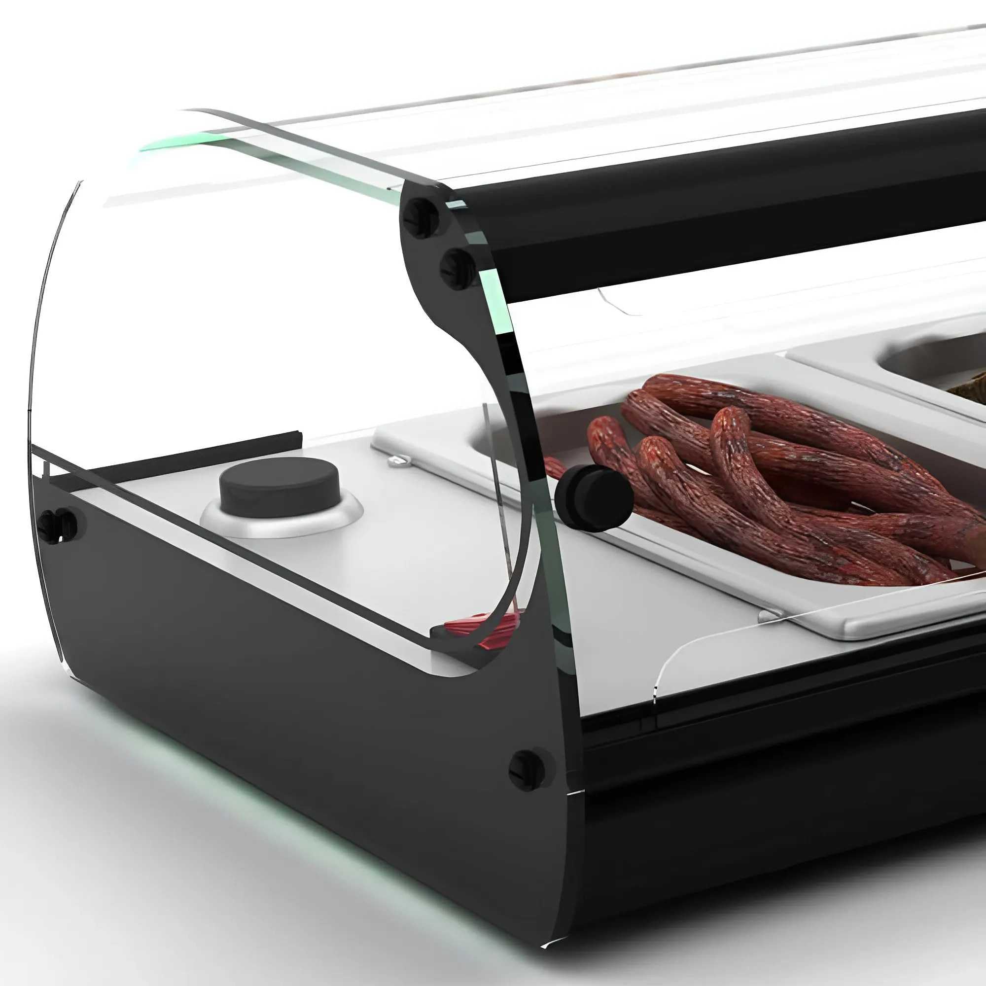 WORLDMAI x SAYL Heizvitrine für Deckel, 119 x 40 cm und 6 GN 1/3 Eimer für Gastronomie. Professioneller Tischaufsteller für Wasserbad, ohne LED-Beleuchtung, für Bar und Restaurant.
