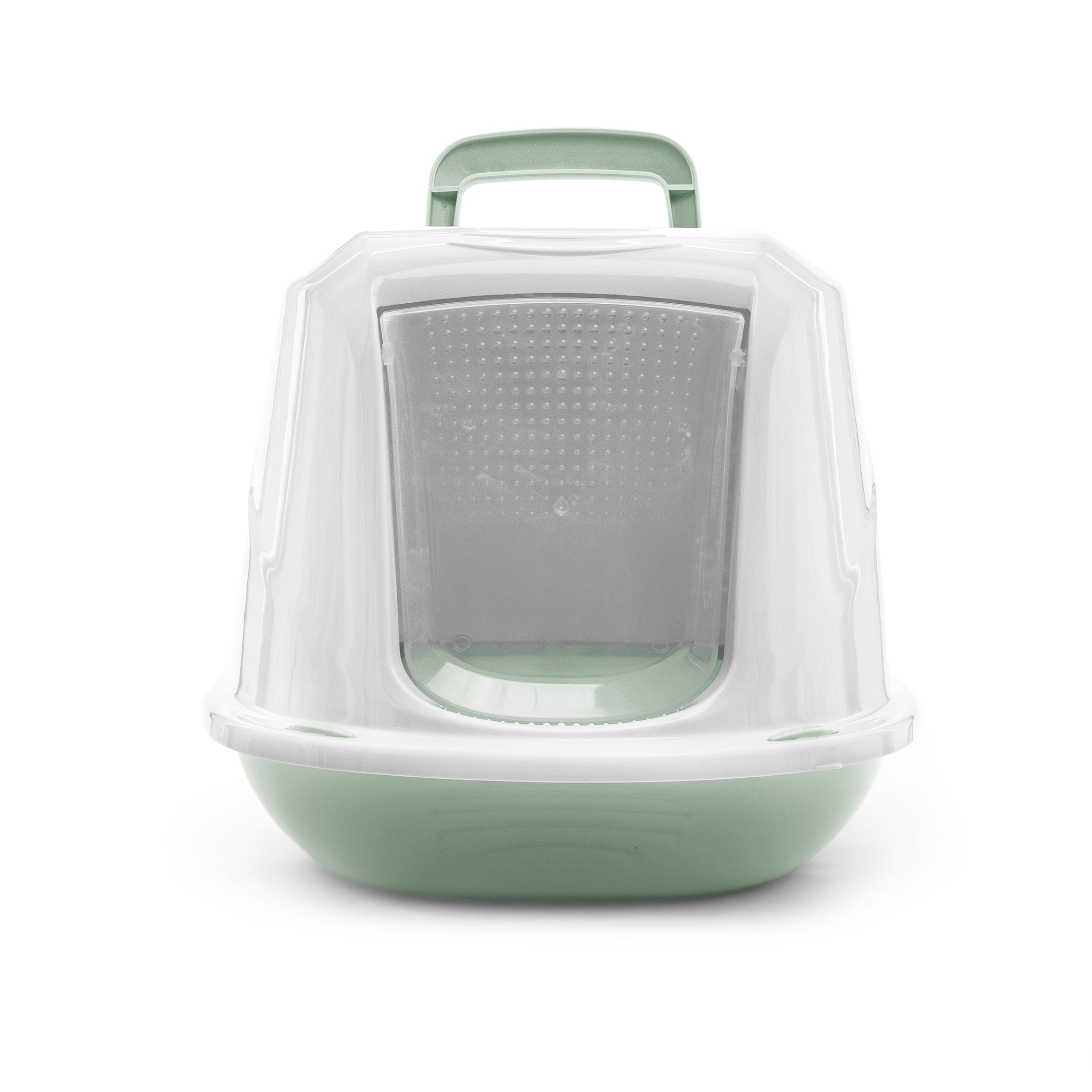 Record Arena+ Lettiera per Gatti Chiusa con Maniglia e Filtro, Verde 45x36x31,5 cm. Toilette in Plastica Design Moderno, Facile da Pulire, Made in Italy