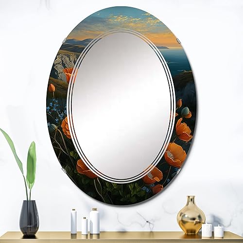 Miniatura 6 de DesignQ The Coast I - Espejo de tocador, espejos de baño, espejos de pared para sala de estar, dormitorio, espejo ovalado, grande, 20 x 30 pies, 24
