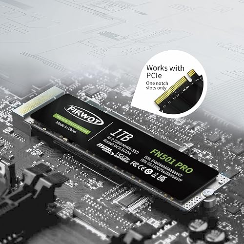 Miniatura 3 de Fikwot FN501 Pro NVMe SSD - Unidad interna de estado sólido M.2 2280 PCIe Gen3 x4, hasta 3,500 MBs, caché SLC 3D NAND TLC, compatible con laptop y