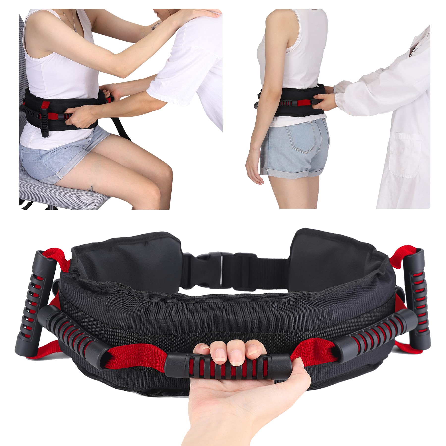 Gait Belt for Seniors, Transfer Belt with 7 Nylon Padded Handles — Amazon image 9