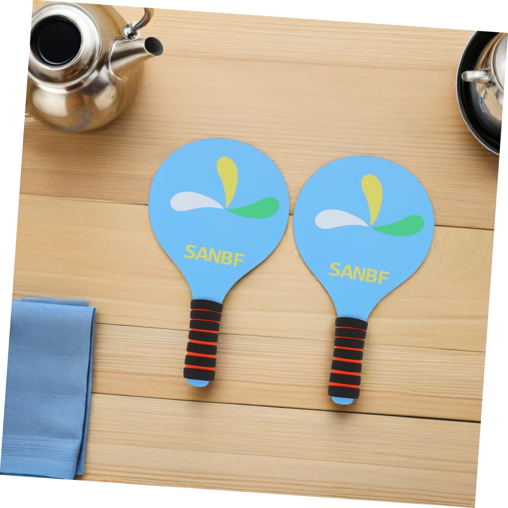 Toyvian Set Racchetta Paddle Badminton per Adulti, Completo in Legno | Palle e Volani Inclusi, Costruzione Ispessita, Uso Versatilel'aperto e Parco, Stile Moderno