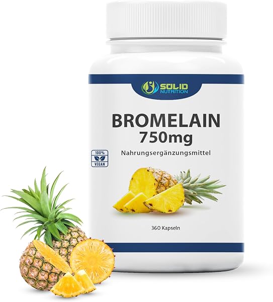 SolidNutrition Bromelain Hochdosiert 750mg Kapseln 360 Stück