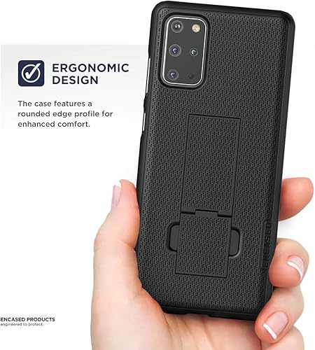 Miniatura 4 de Encased Funda con clip para cinturón para Galaxy S20 Plus (2020 DuraClip) Funda delgada con funda (Samsung S20+ 6.7), color negro