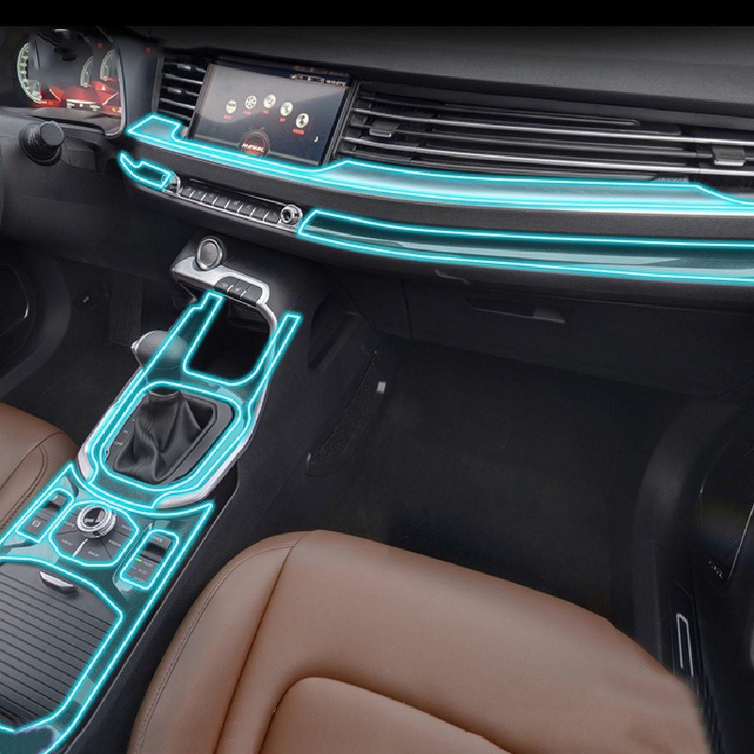 Film anti-rayures GWM Haval H6 protégeant la console en TPU transparent