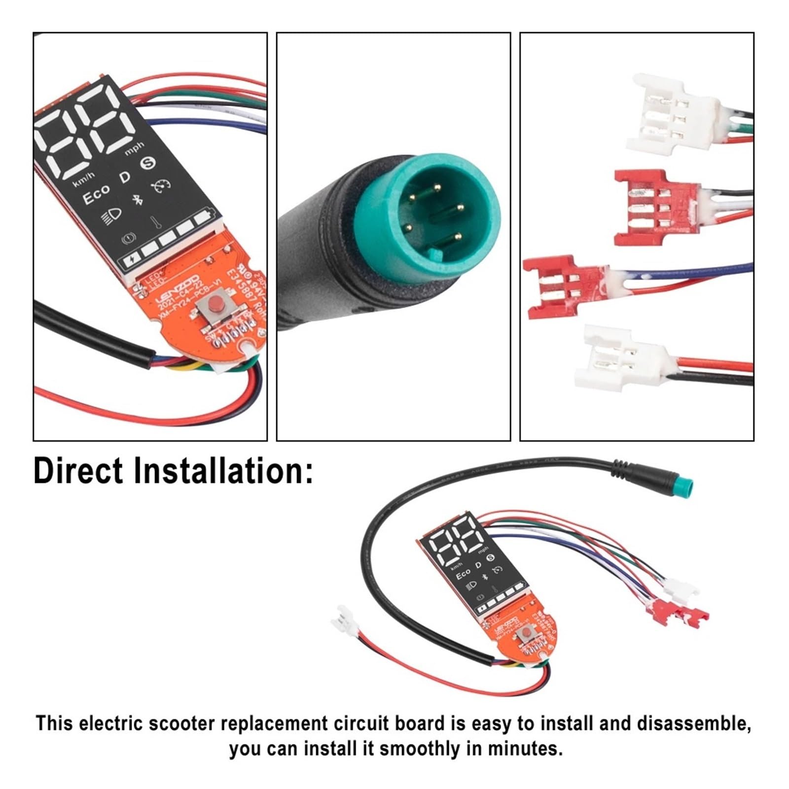 Reemplazo de Tablero de Instrumentos, Placa de Circuito de Pantalla de 36V, Compatible con Accesorios for Patinete eléctrico M365/Pro