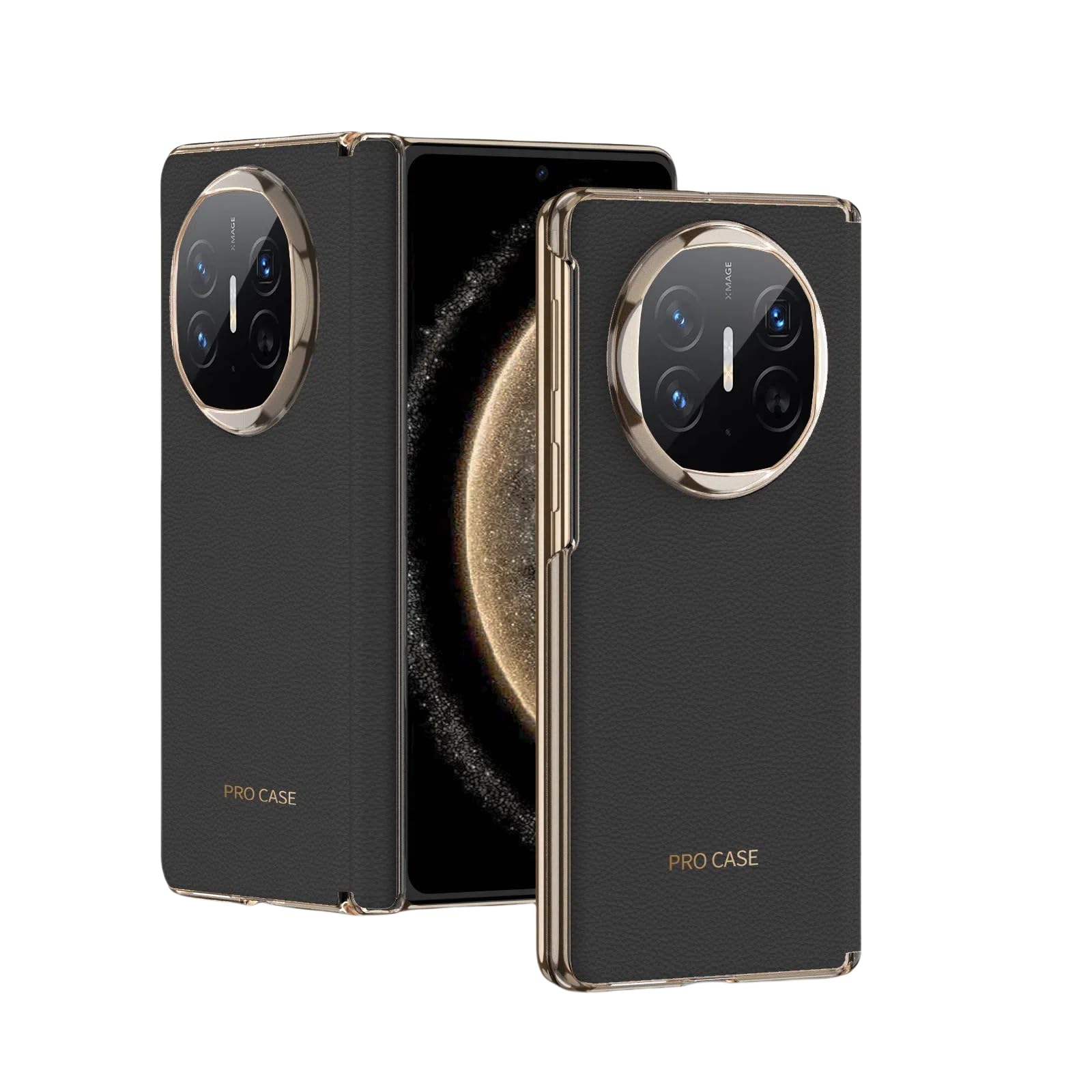 GruattreayCase Compatible with Huawei Mate X6, Frosted Skin-friendly Phone Case with Hinge Protection, Ultra-thin Shockproof Leather Protective Cover for MateX6 (Black)